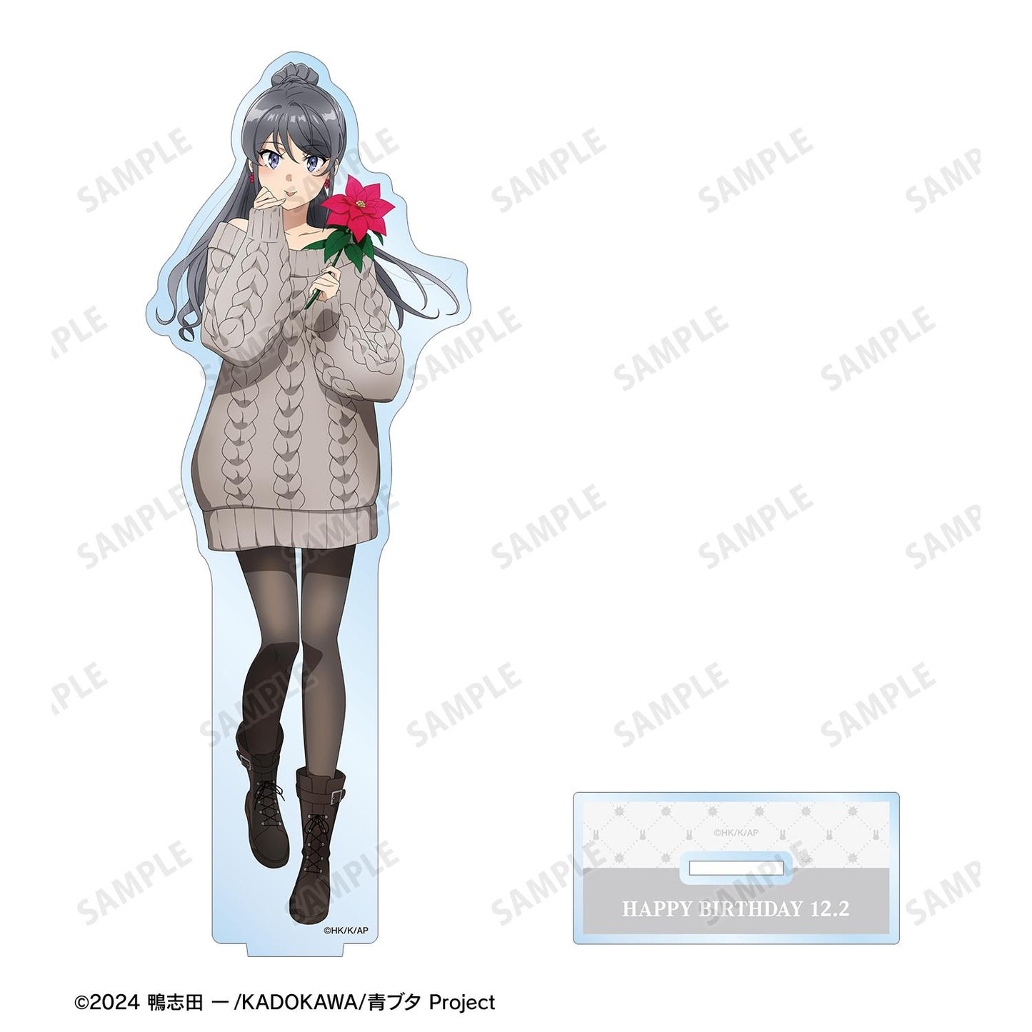 青春豬頭少年不會夢到聖誕老人_新繪製 桜島麻衣（冬季） 大號亞克力立牌 ＜桜島麻衣 生日2025版＞