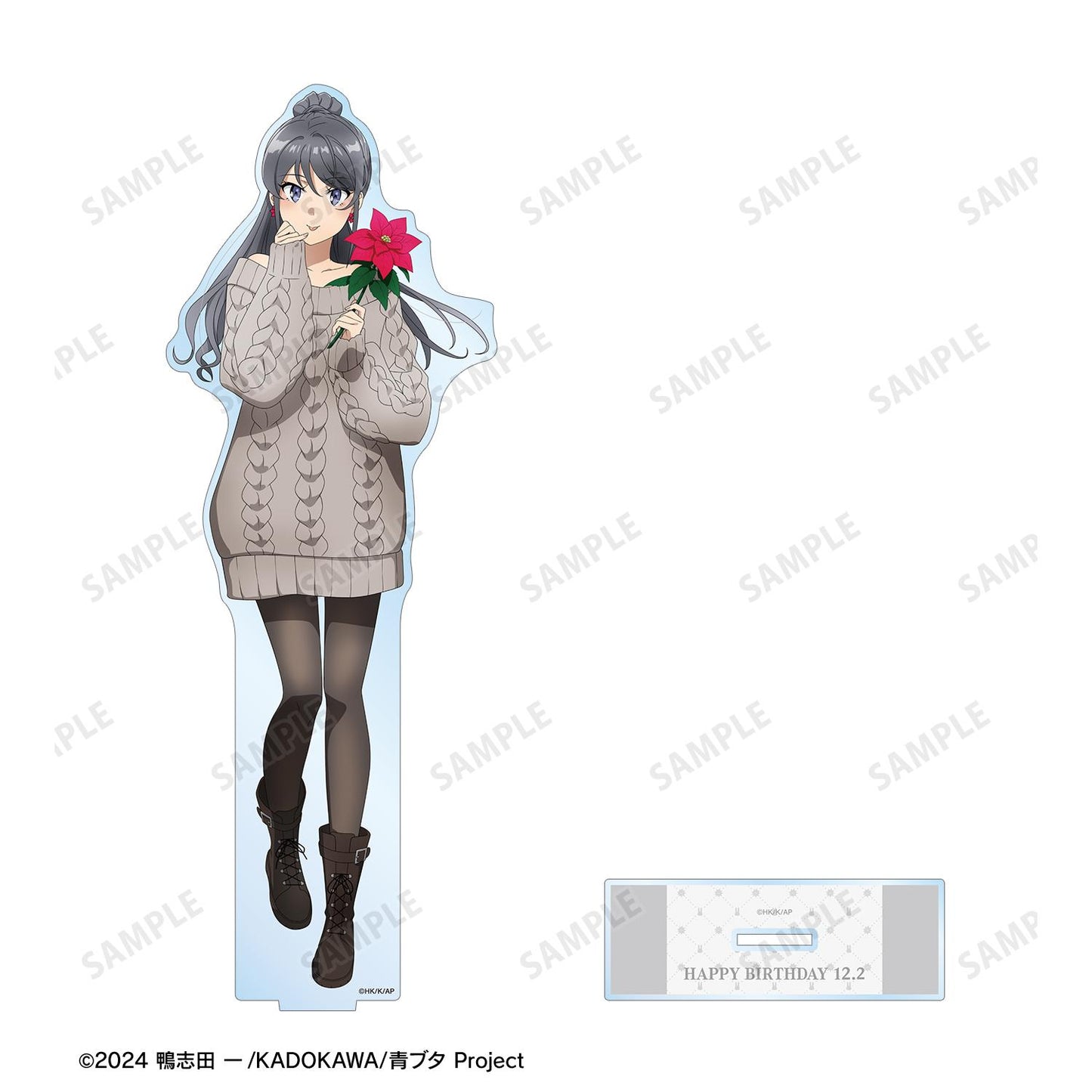 青春豬頭少年不做聖誕老人夢_新繪製 櫻島麻衣（冬季）特大亞克力立牌 ＜櫻島麻衣 生日2025版＞