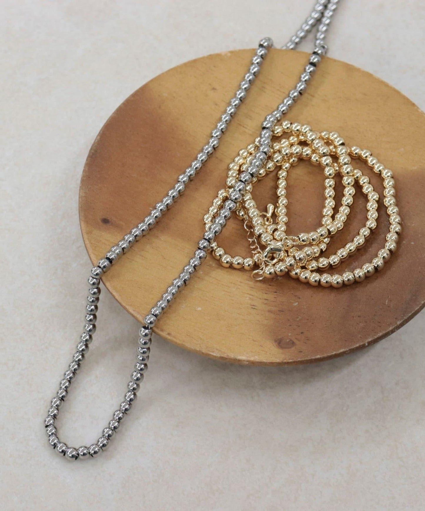 金屬珠中長項鍊