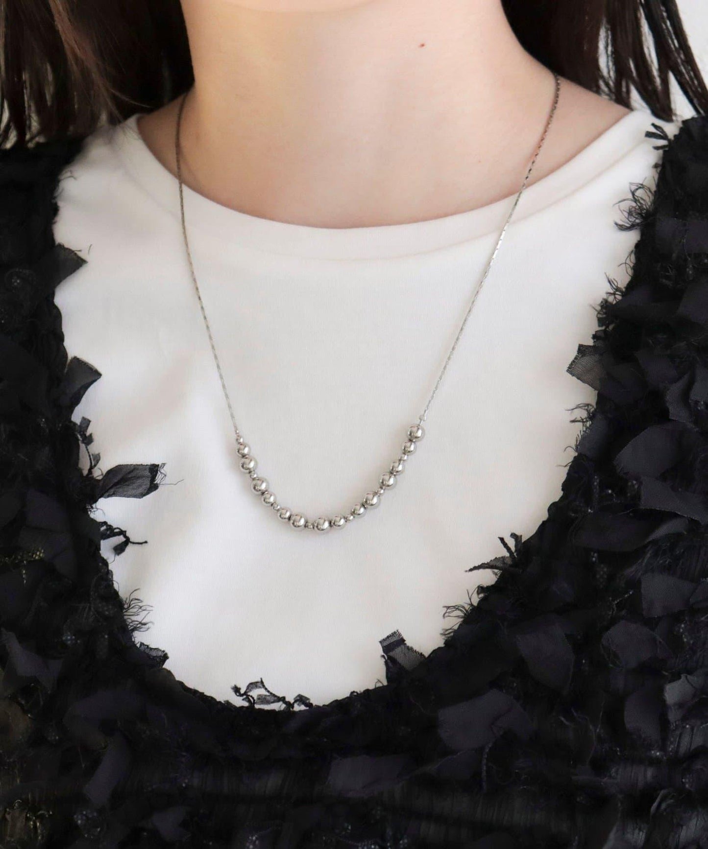 金屬球裝飾可調節項鍊