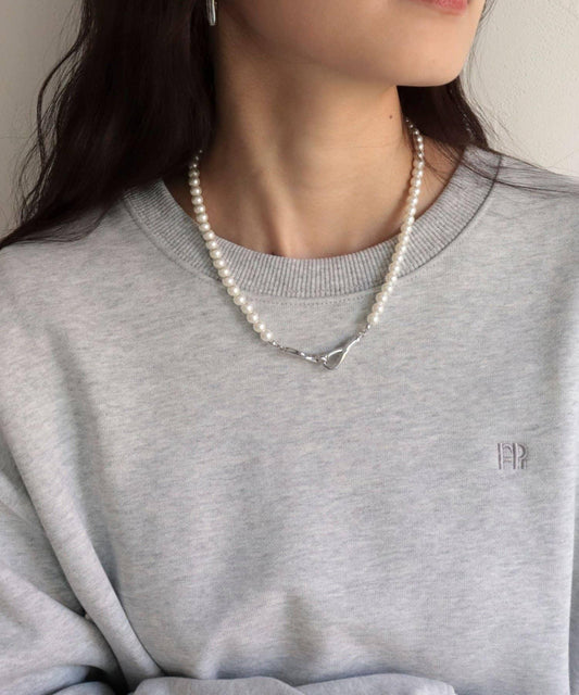 前置金屬扣珍珠項鍊
