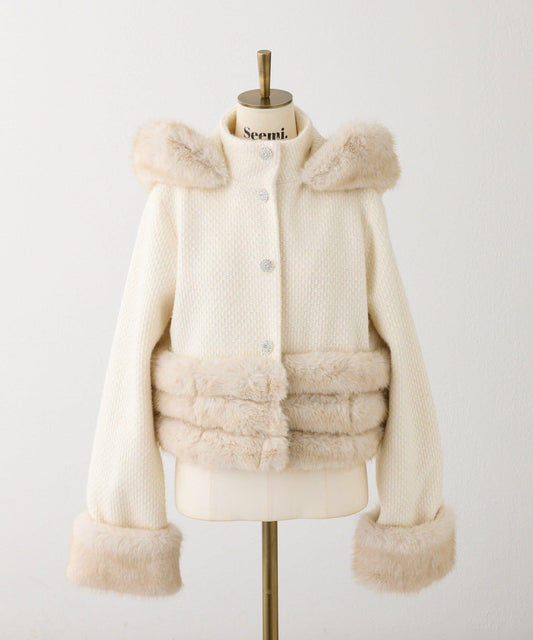 【Seemi】仿皮草連帽夾克