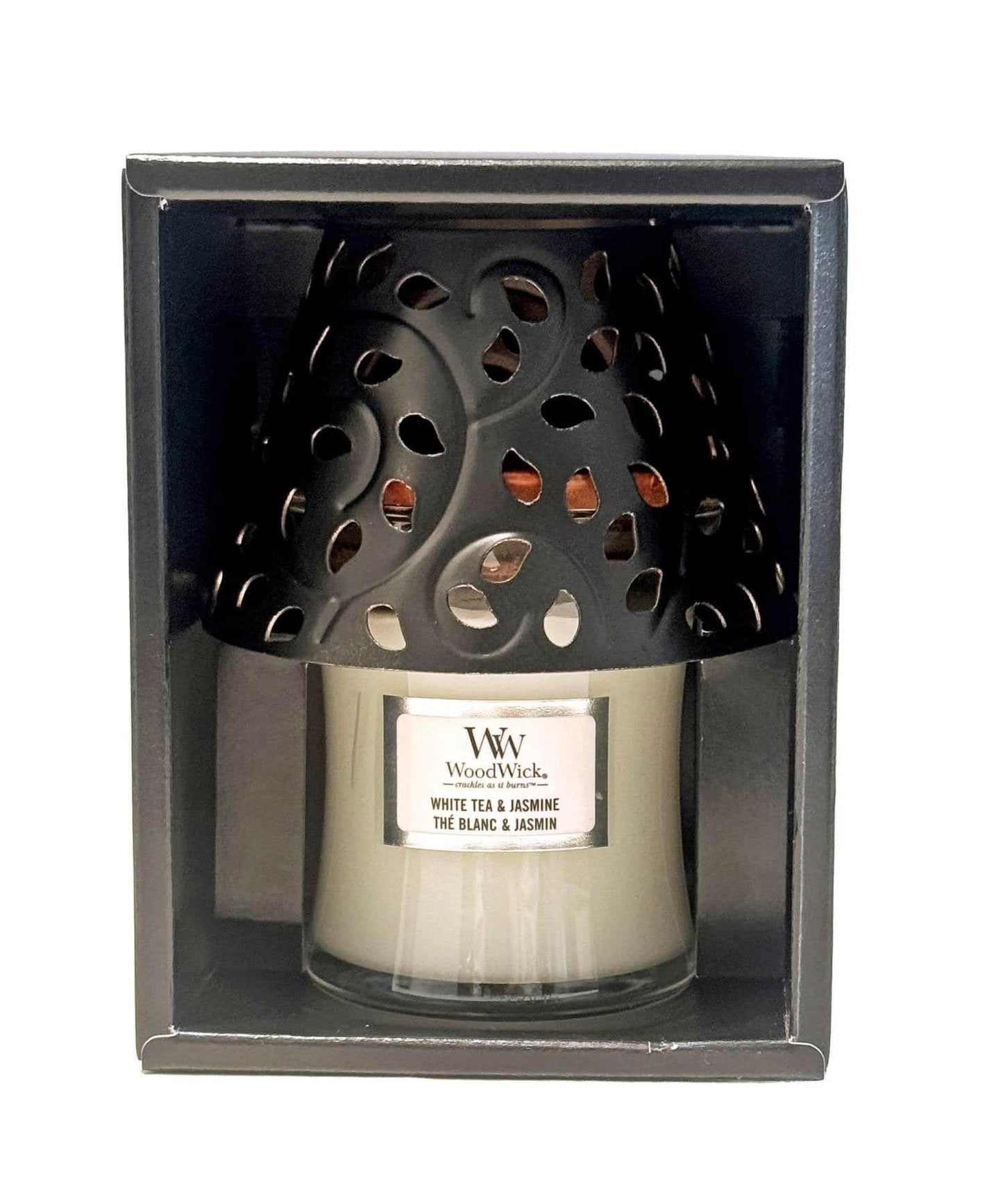 WoodWick玻璃罐香薰蠟燭S號&燈罩套裝