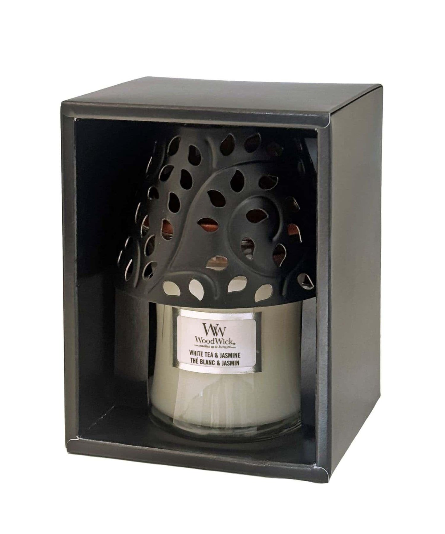 WoodWick玻璃罐香薰蠟燭S號&燈罩套裝