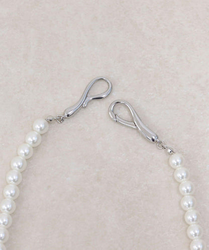 前置金屬扣珍珠項鍊