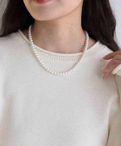 前置金屬扣珍珠項鍊