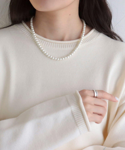 前置金屬扣珍珠項鍊