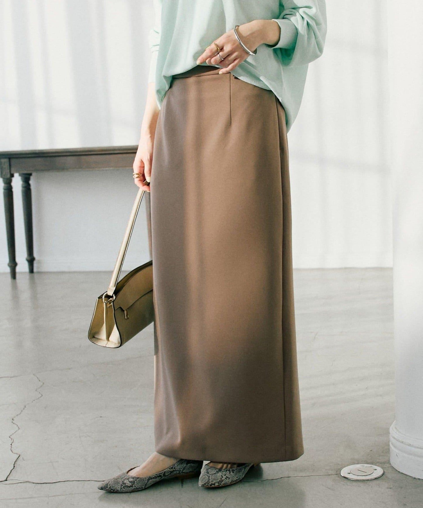 【無壓力】彈力斜紋I型裙