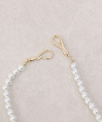 前置金屬扣珍珠項鍊