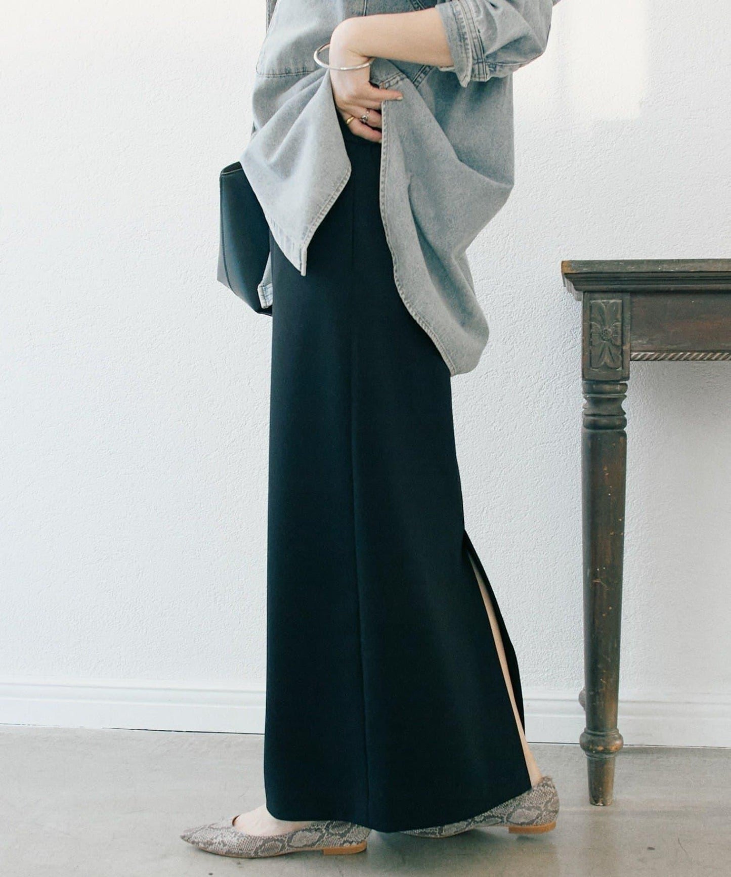 【無壓力】彈力斜紋I型裙