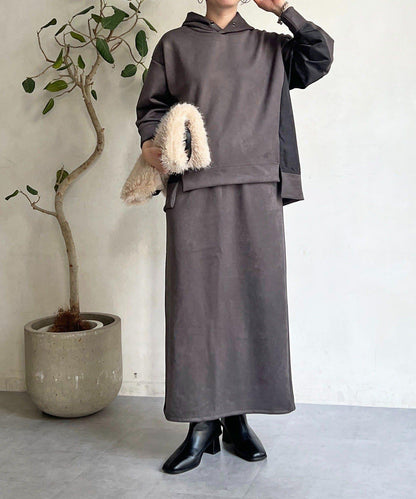 仿麂皮軍風套裝