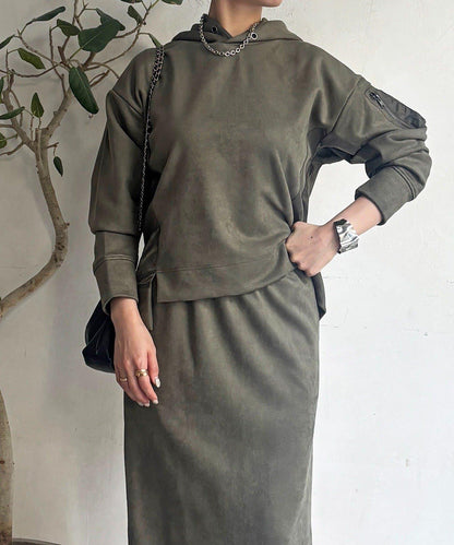 仿麂皮軍風套裝