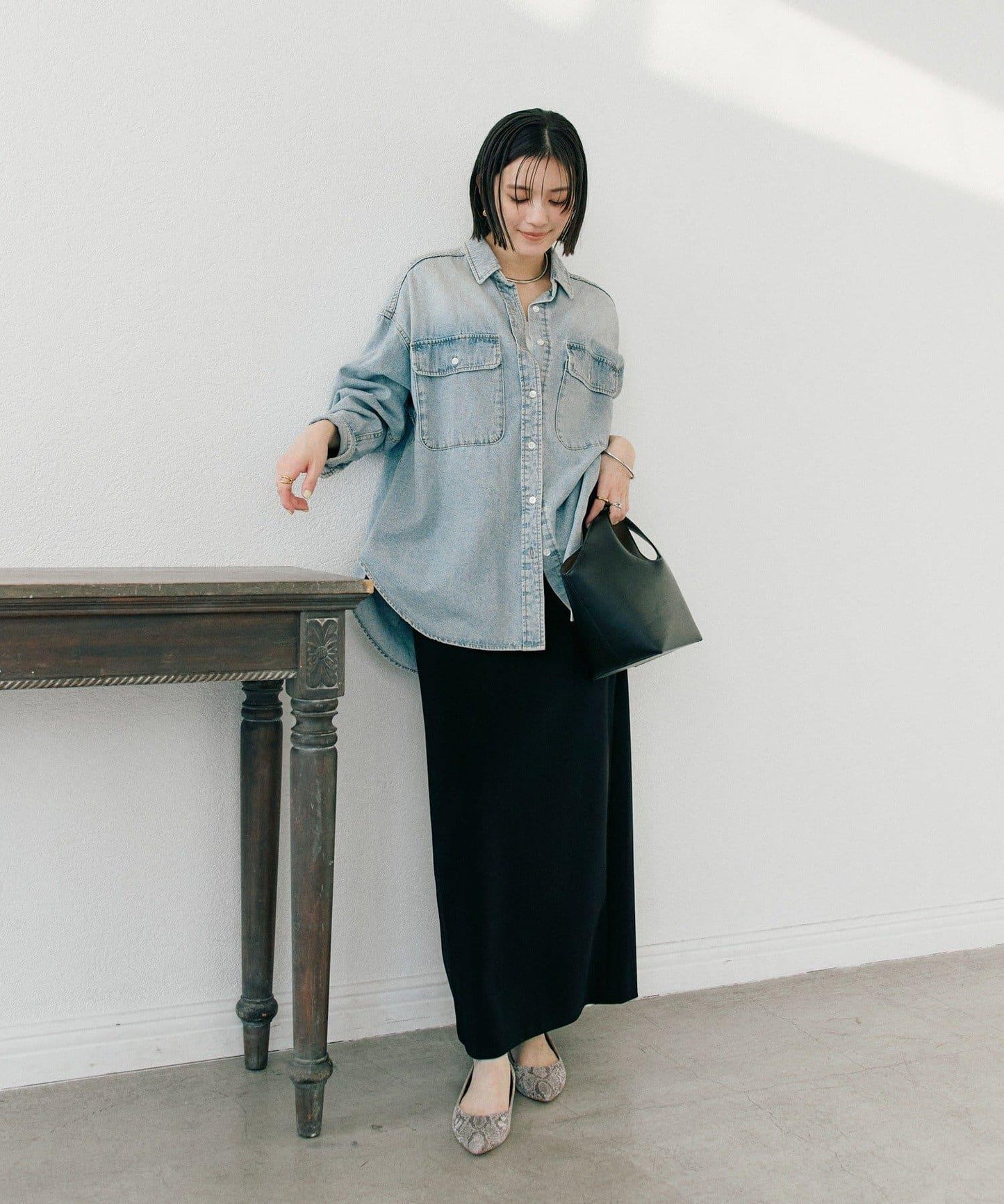 【無壓力】彈力斜紋I型裙