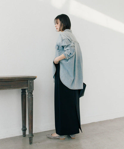 【無壓力】彈力斜紋I型裙