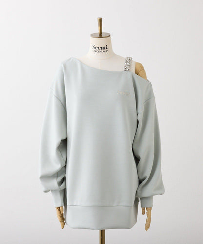 【Seemi】肩部裝飾單肩上衣