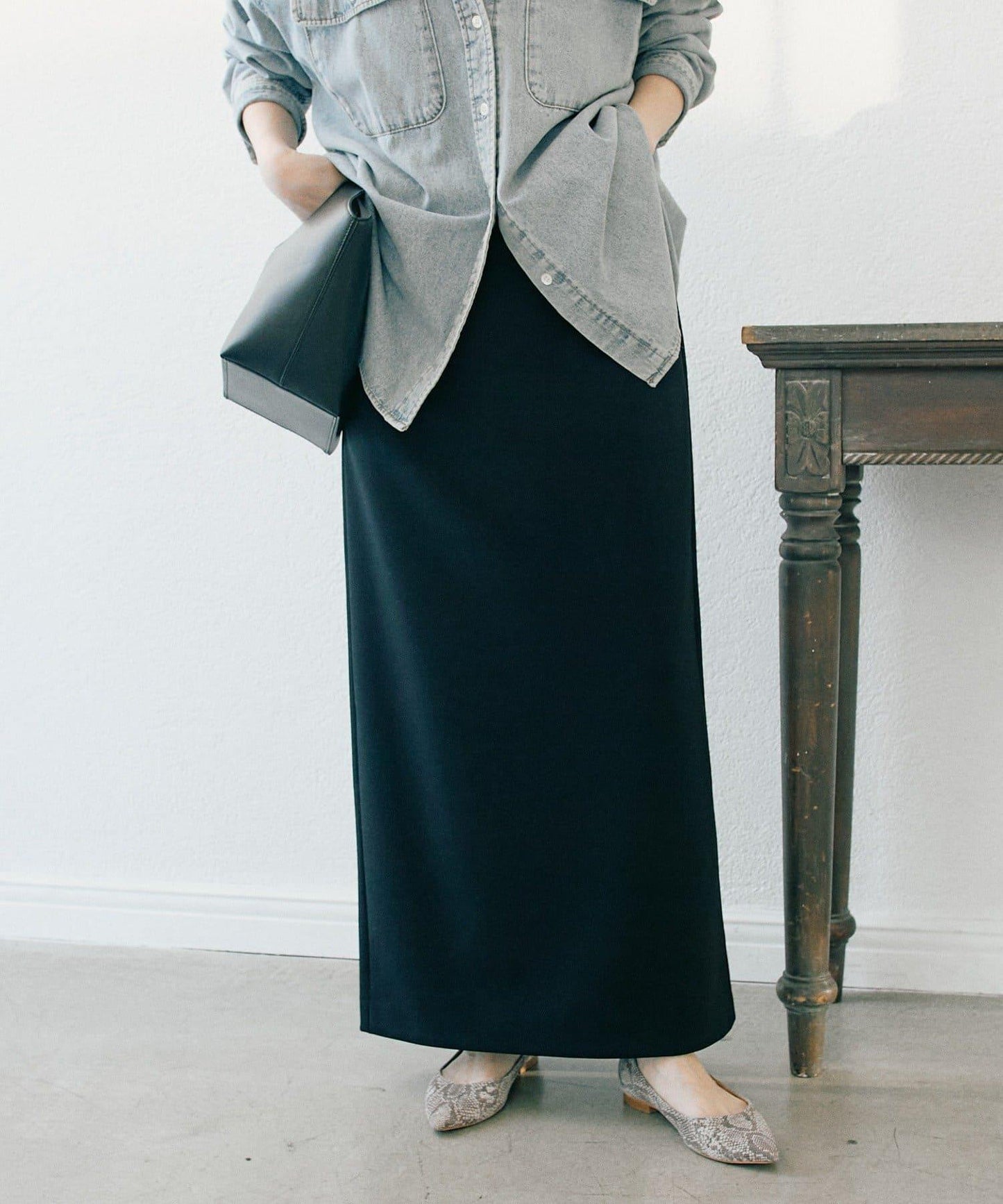 【無壓力】彈力斜紋I型裙