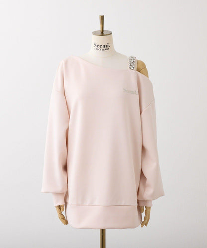 【Seemi】肩部裝飾單肩上衣