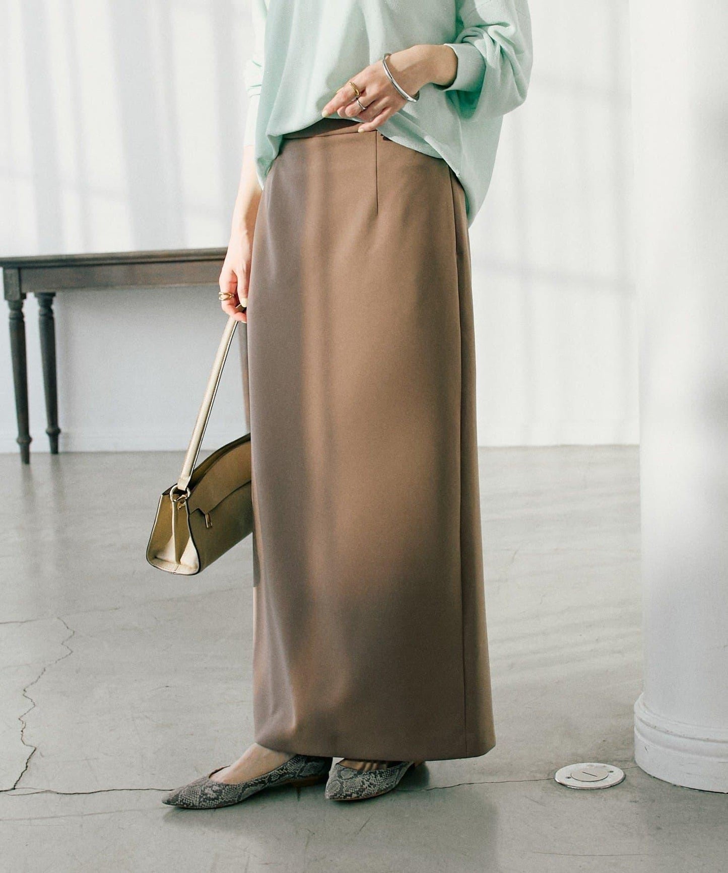 【無壓力】彈力斜紋I型裙