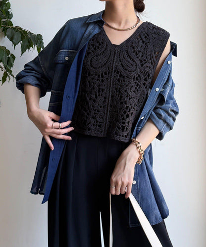 鉤針編織針織背心