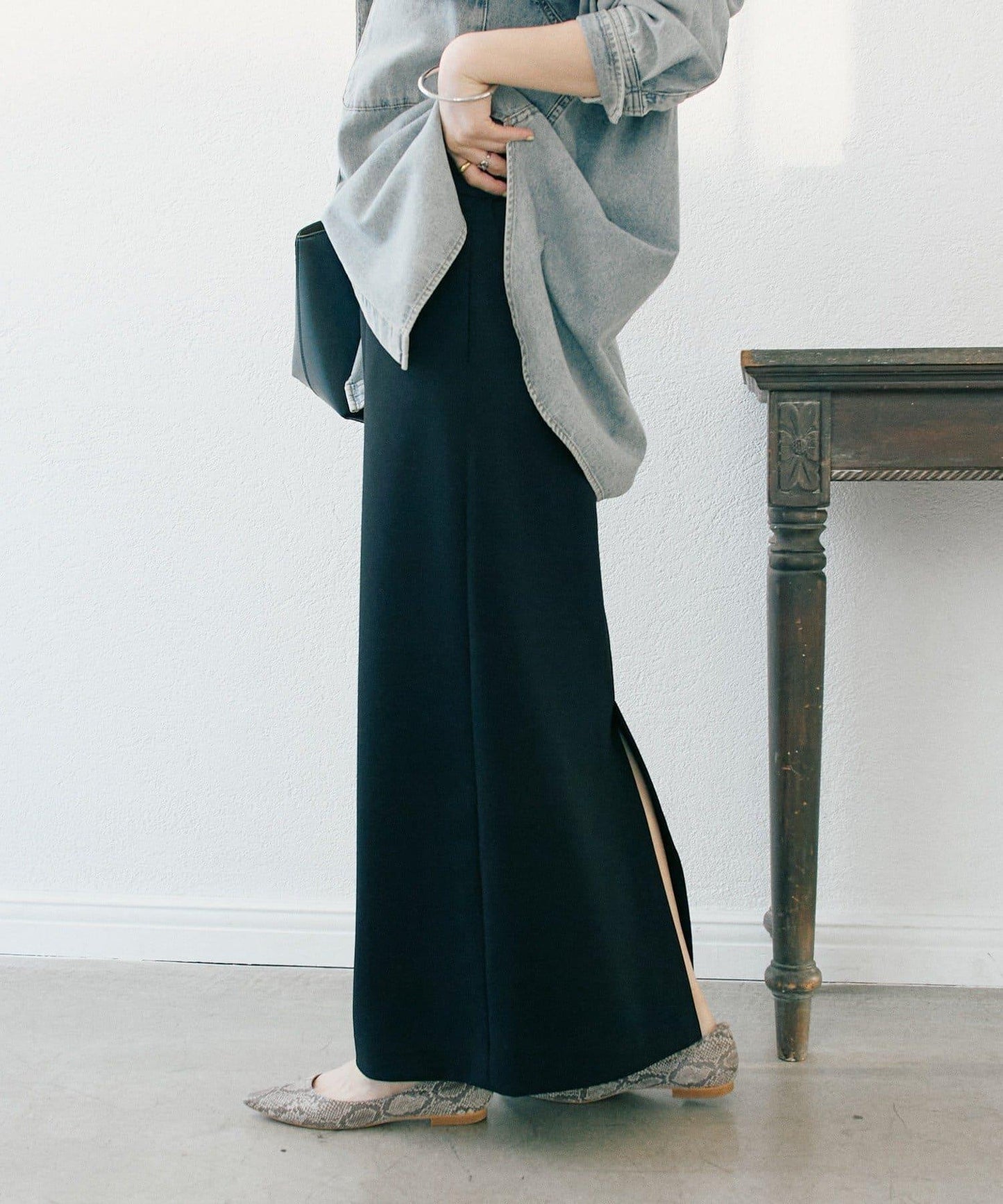 【無壓力】彈力斜紋I型裙