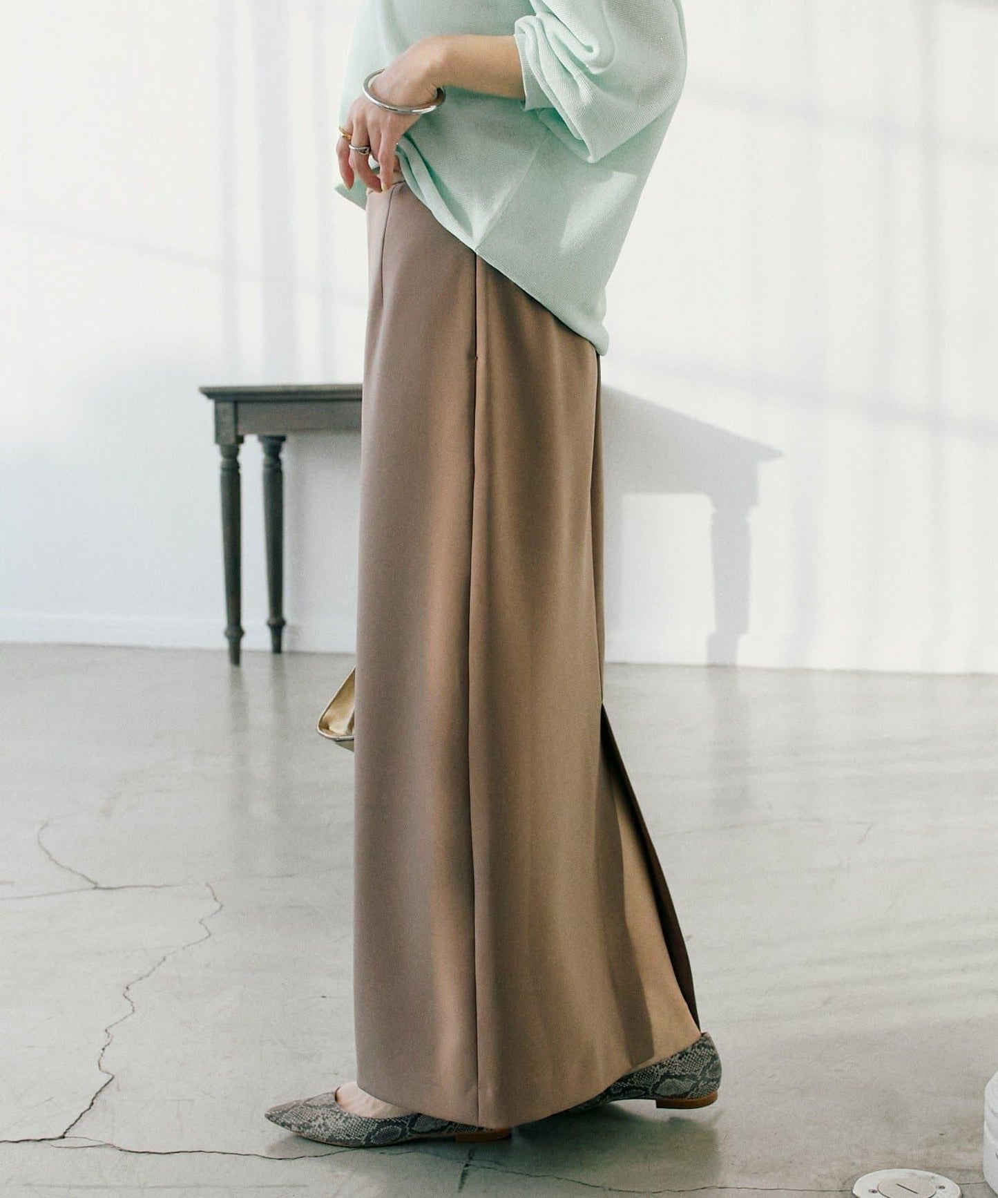 【無壓力】彈力斜紋I型裙