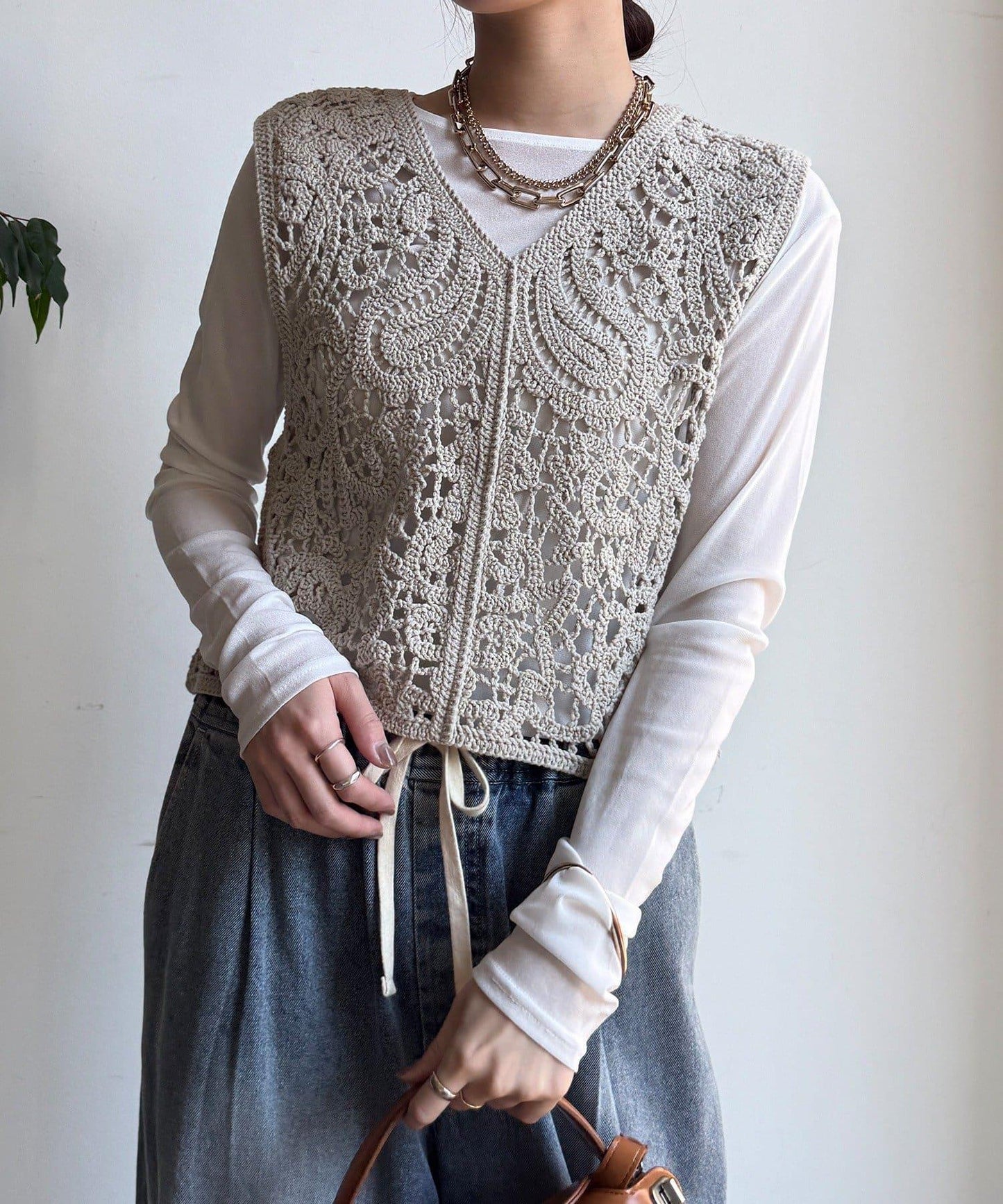 鉤針編織針織背心