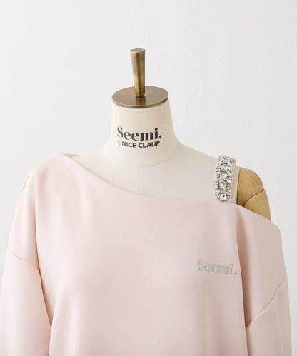【Seemi】肩部裝飾單肩上衣