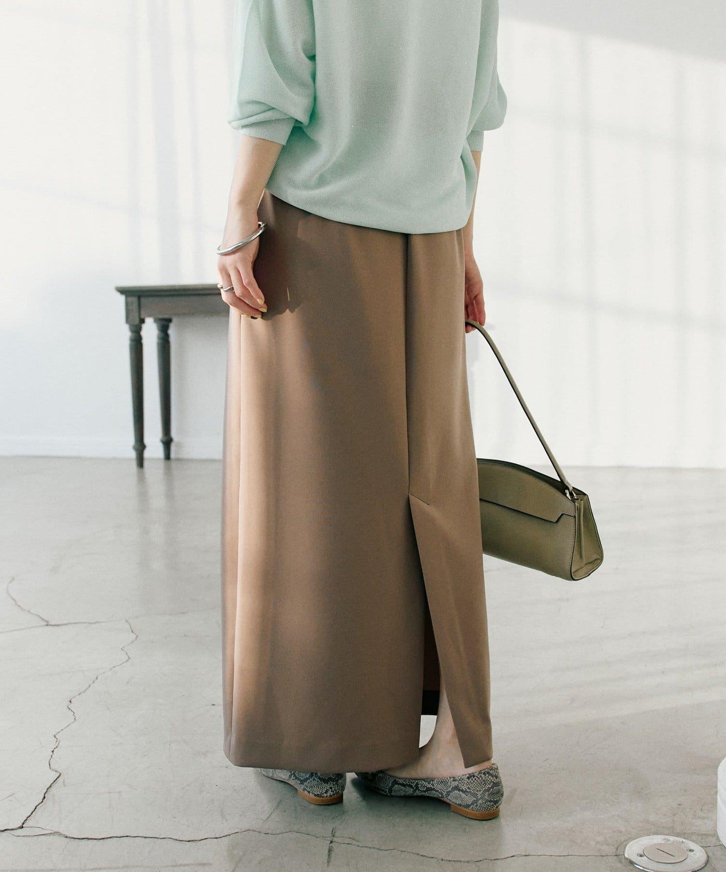 【無壓力】彈力斜紋I型裙