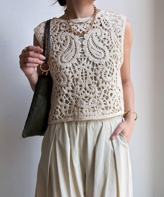 鉤針編織針織背心