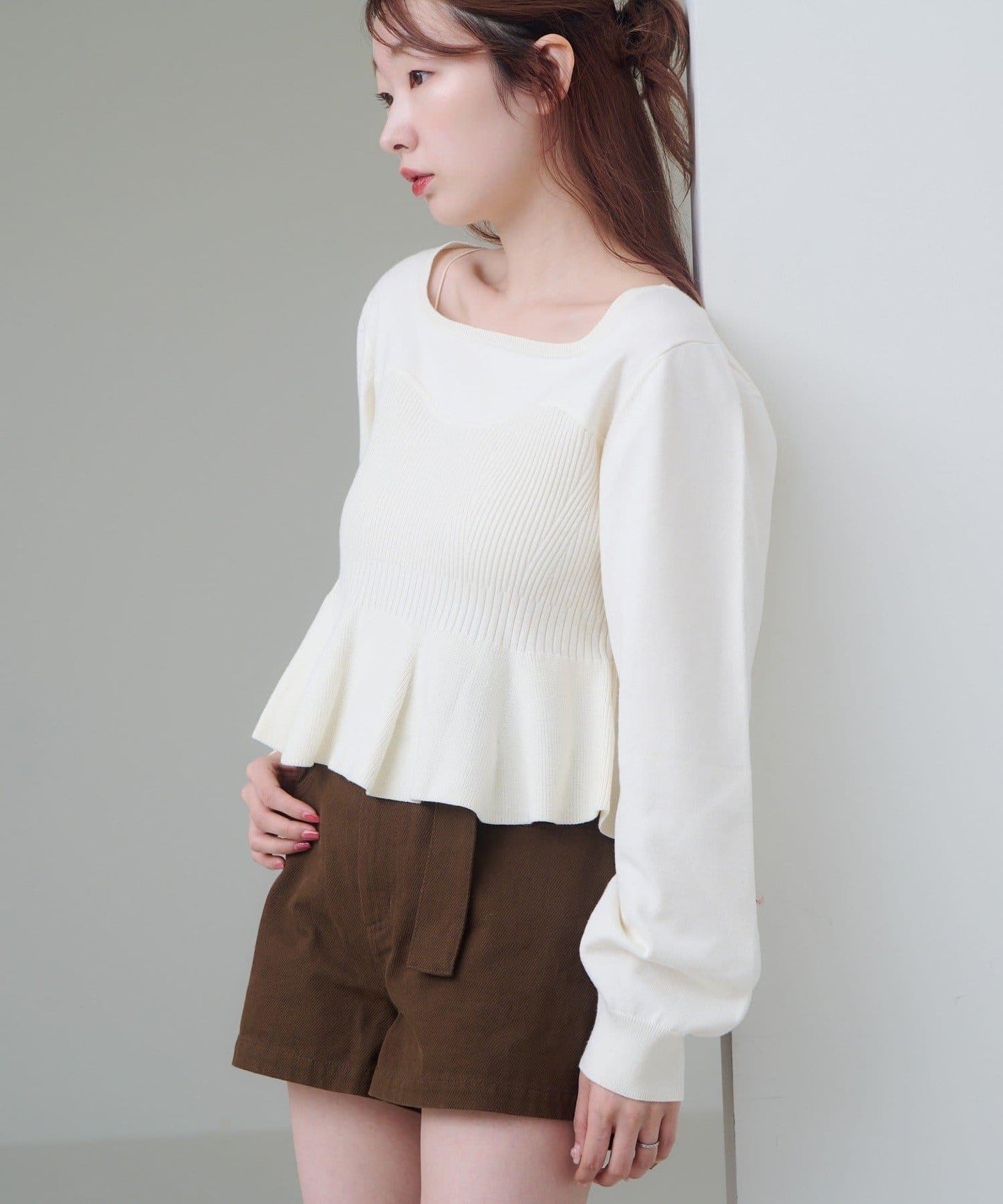 【Kastane】吊帶荷葉邊針織衫