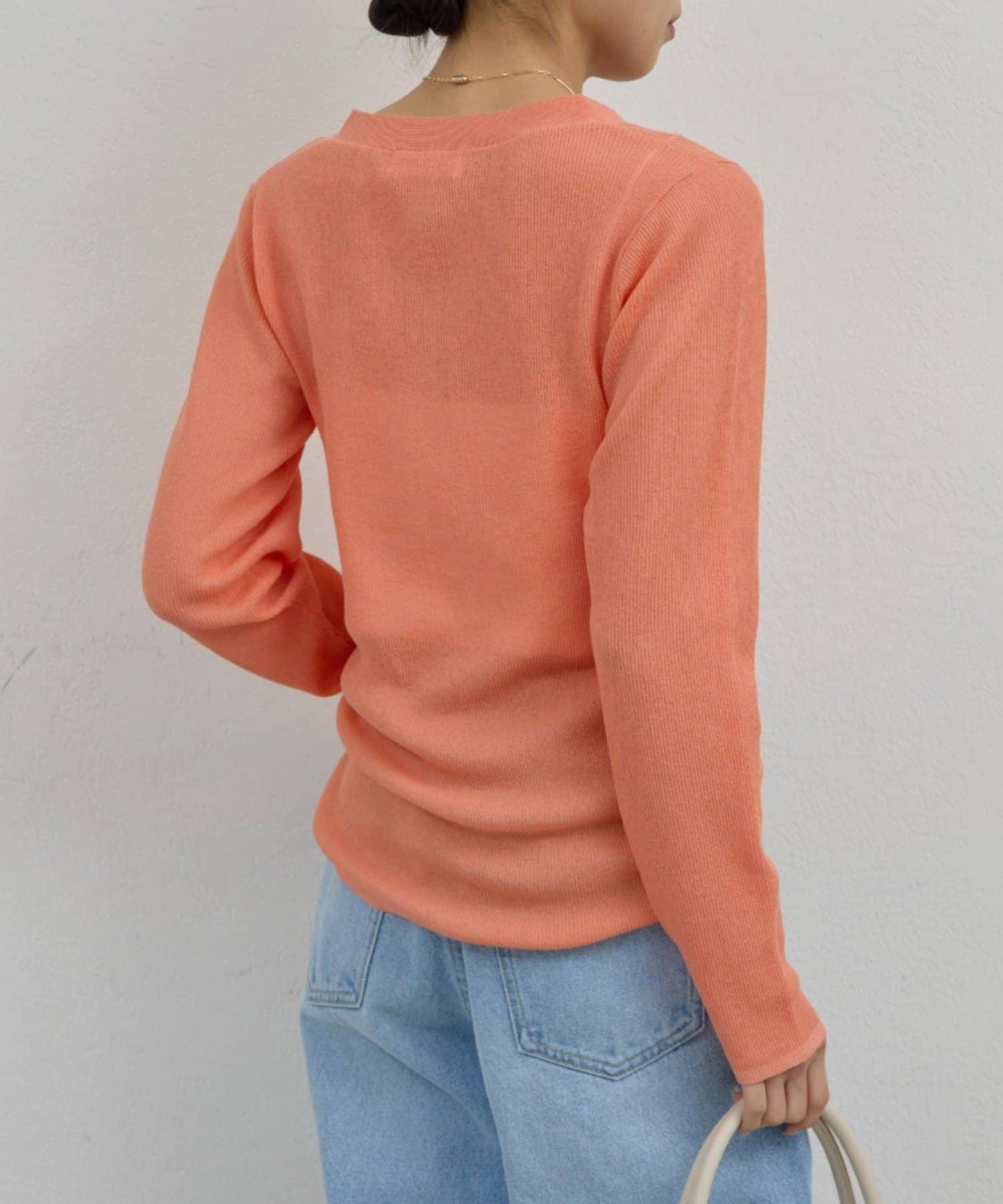 透視亨利領針織衫