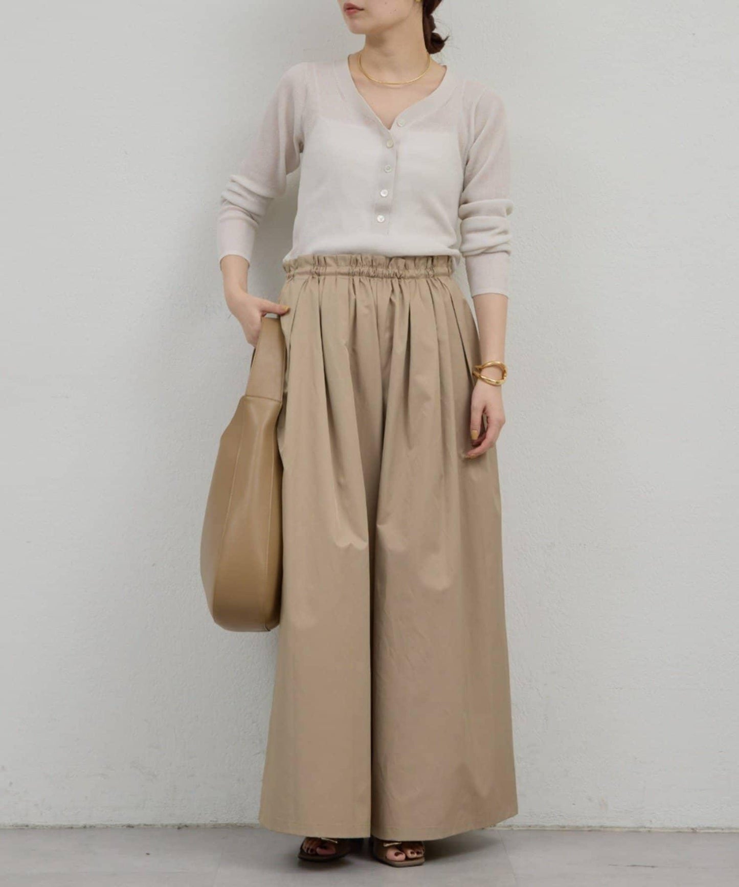 透視亨利領針織衫