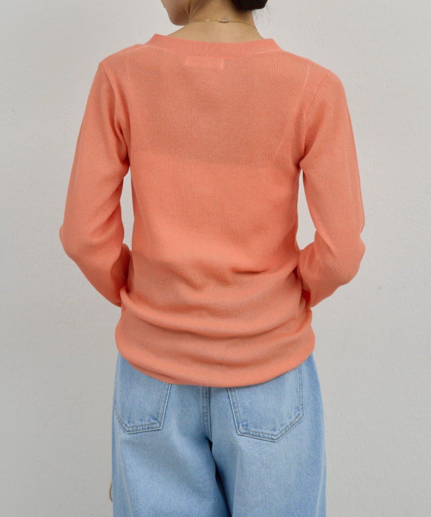 透視亨利領針織衫