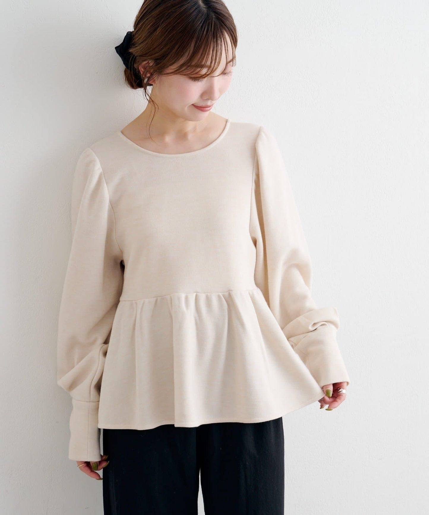 【套裝可搭配】B 針織風衛衣荷葉邊上衣