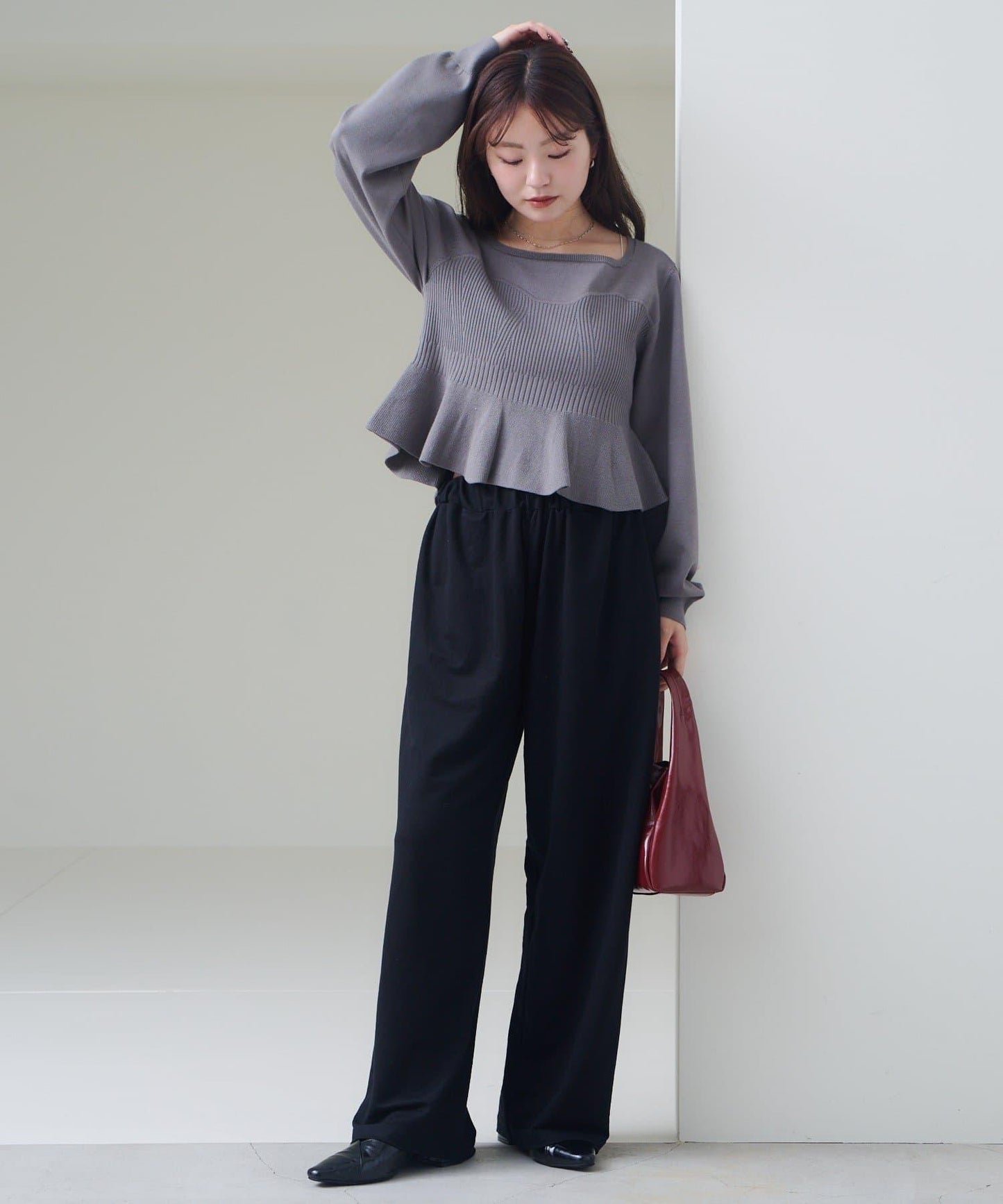 【Kastane】吊帶荷葉邊針織衫