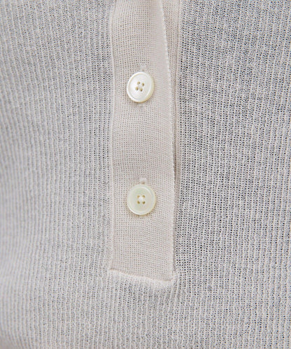 透視亨利領針織衫