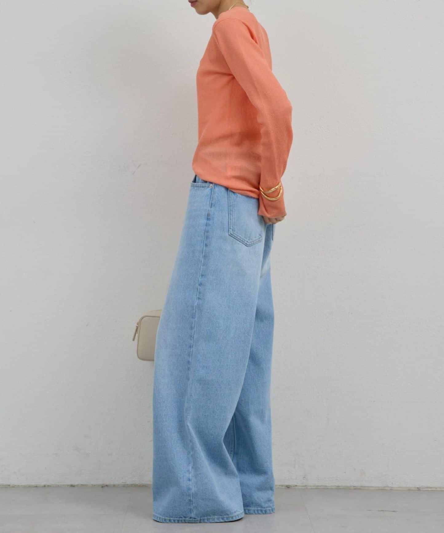 透視亨利領針織衫