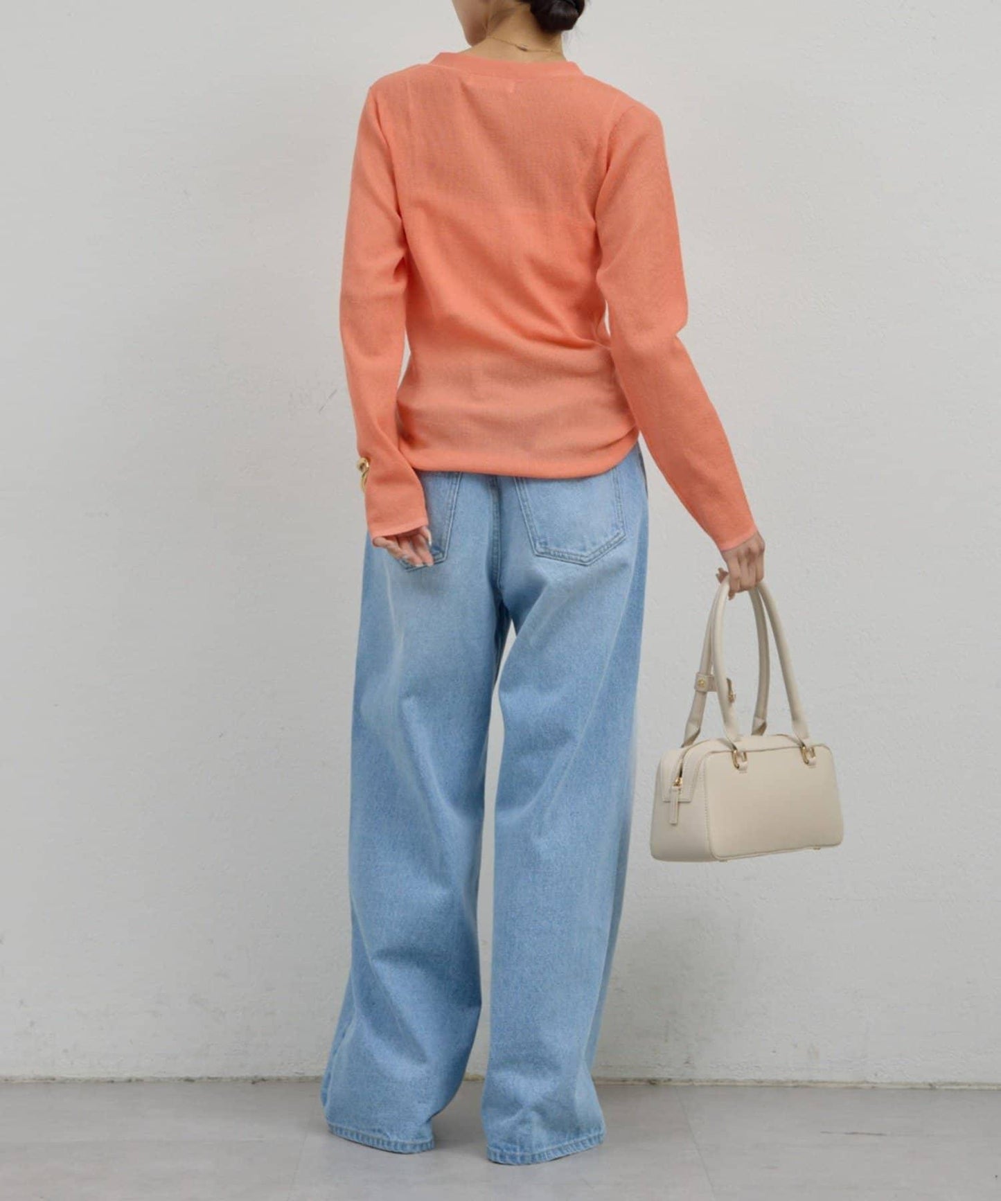 透視亨利領針織衫