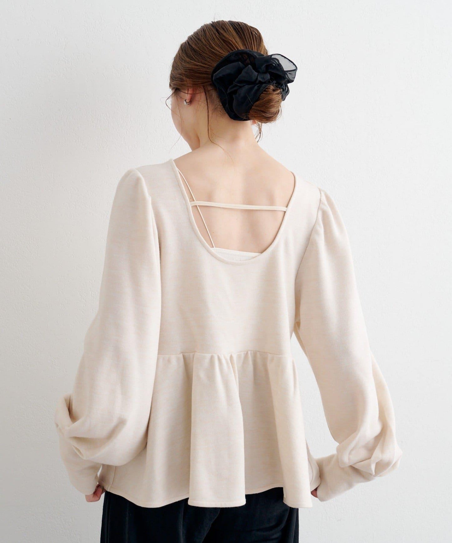 【套裝可搭配】B 針織風衛衣荷葉邊上衣