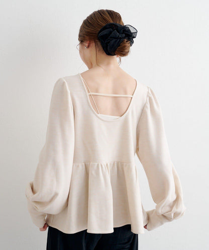 【套裝可搭配】B 針織風衛衣荷葉邊上衣