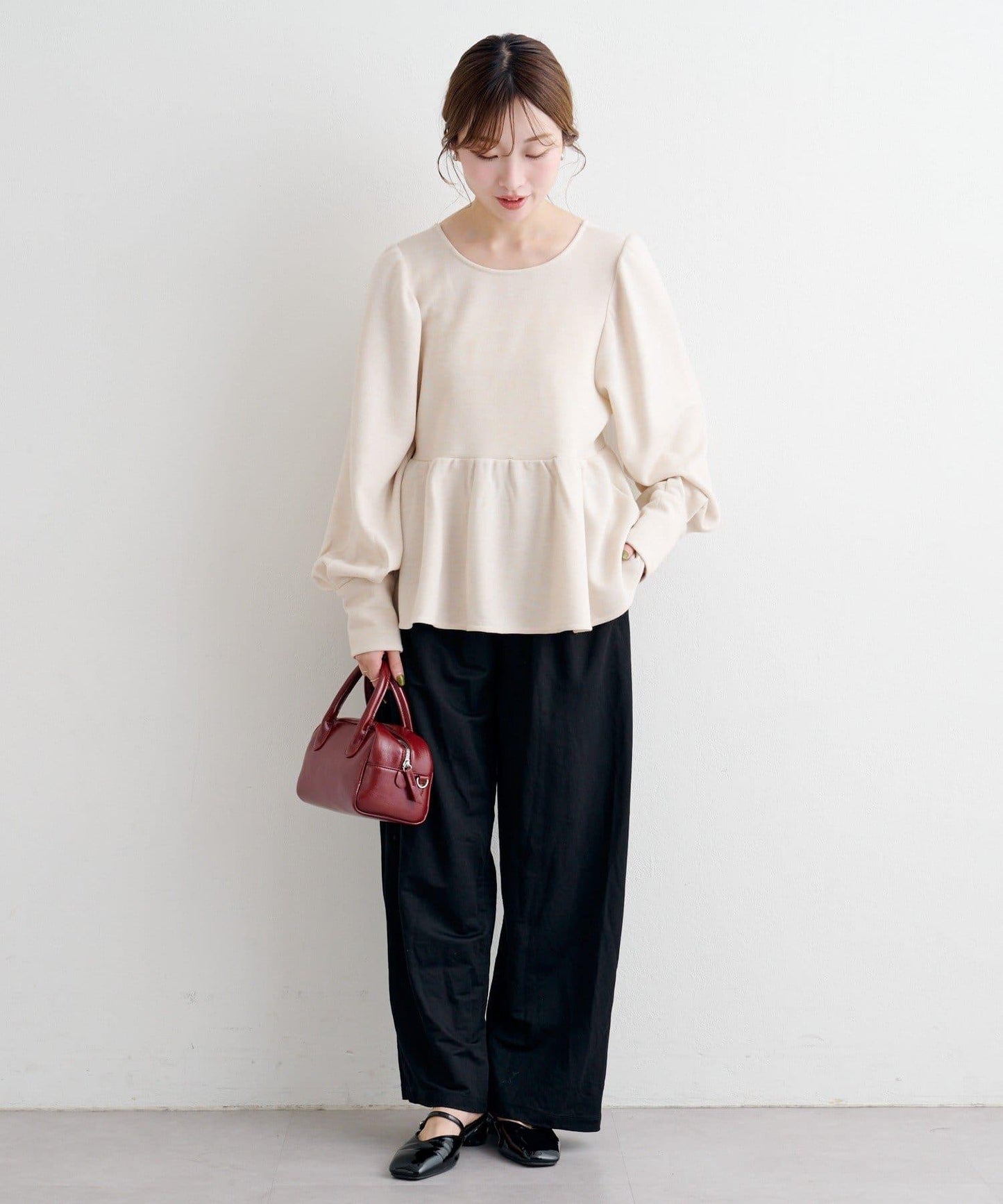 【套裝可搭配】B 針織風衛衣荷葉邊上衣