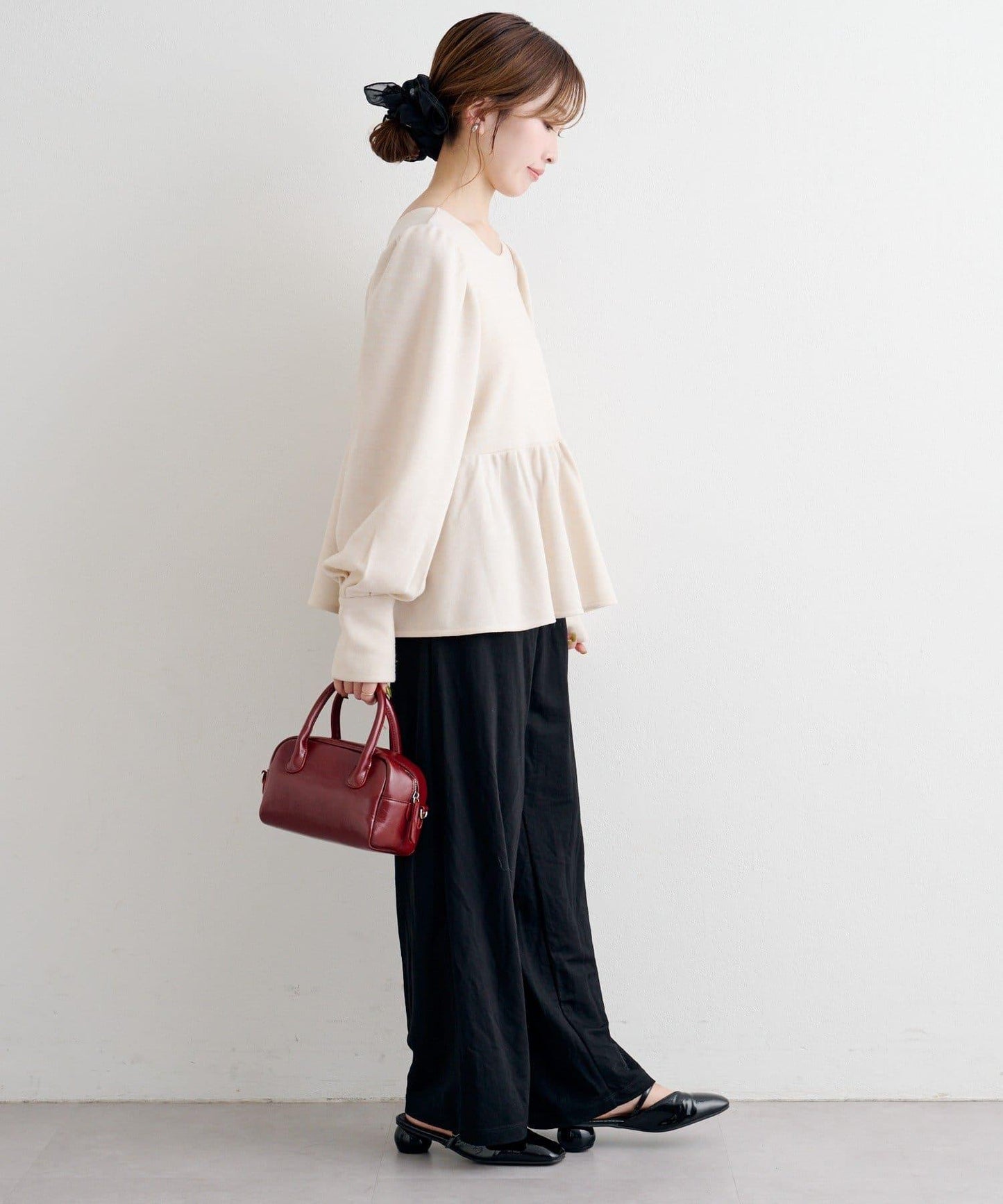 【套裝可搭配】B 針織風衛衣荷葉邊上衣