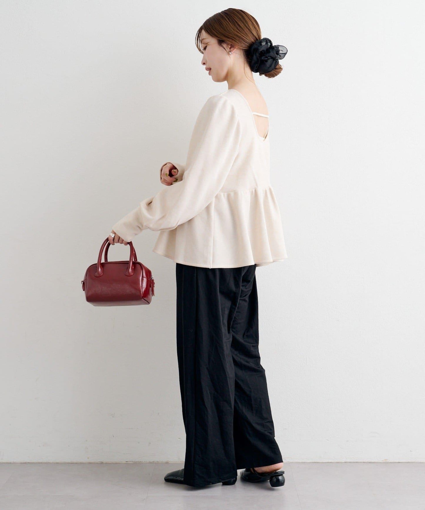 【套裝可搭配】B 針織風衛衣荷葉邊上衣