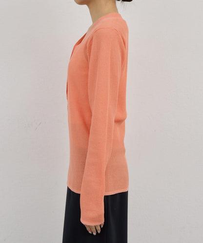 透視亨利領針織衫