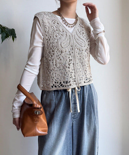 鉤針編織針織背心
