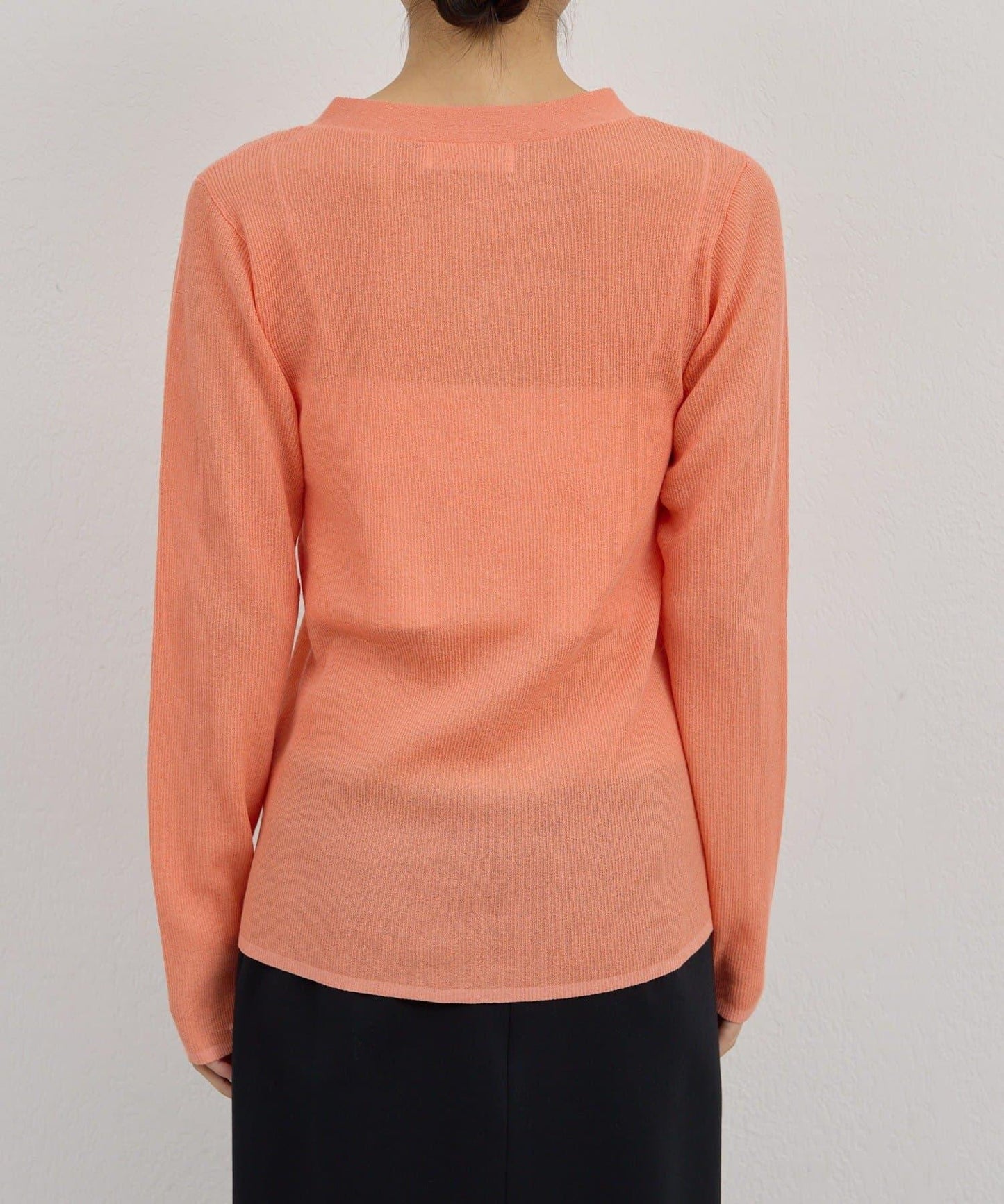 透視亨利領針織衫