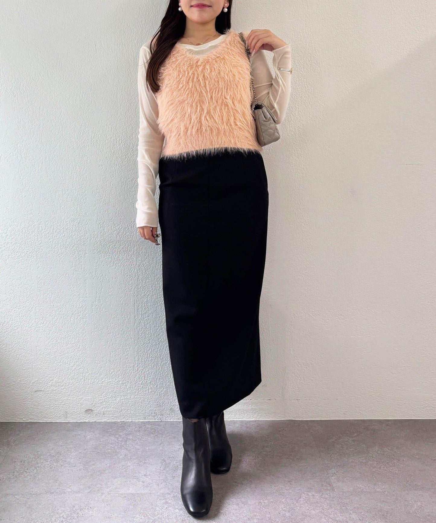 【La boutique BonBon】長款羽毛前後兩穿針織背心