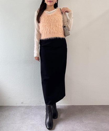 【La boutique BonBon】長款羽毛前後兩穿針織背心