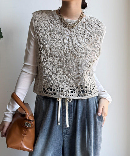 鉤針編織針織背心