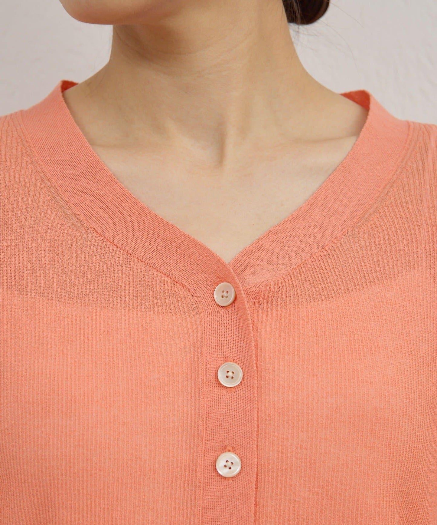 透視亨利領針織衫